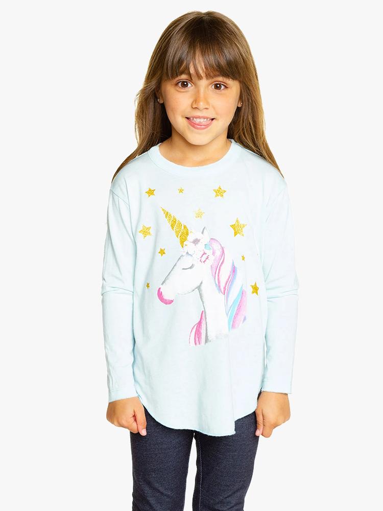 Chaser Girls' Vintage Jersey Long Sleeve Shirttail Tee Waterfall - Saint Bernard