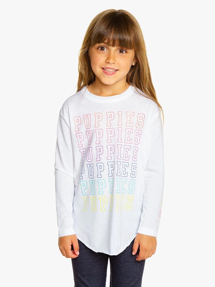 Chaser Girls' Vintage Jersey Long Sleeve Shirttail Tee White - Saint Bernard