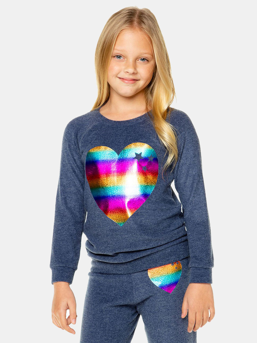 Chaser Girls' Starry Heart Sweatshirt - Saint Bernard