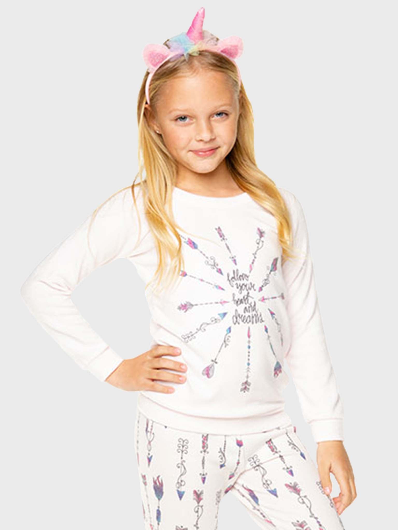 Chaser Girls' Follow Your Heart Raglan Pullover - Saint Bernard