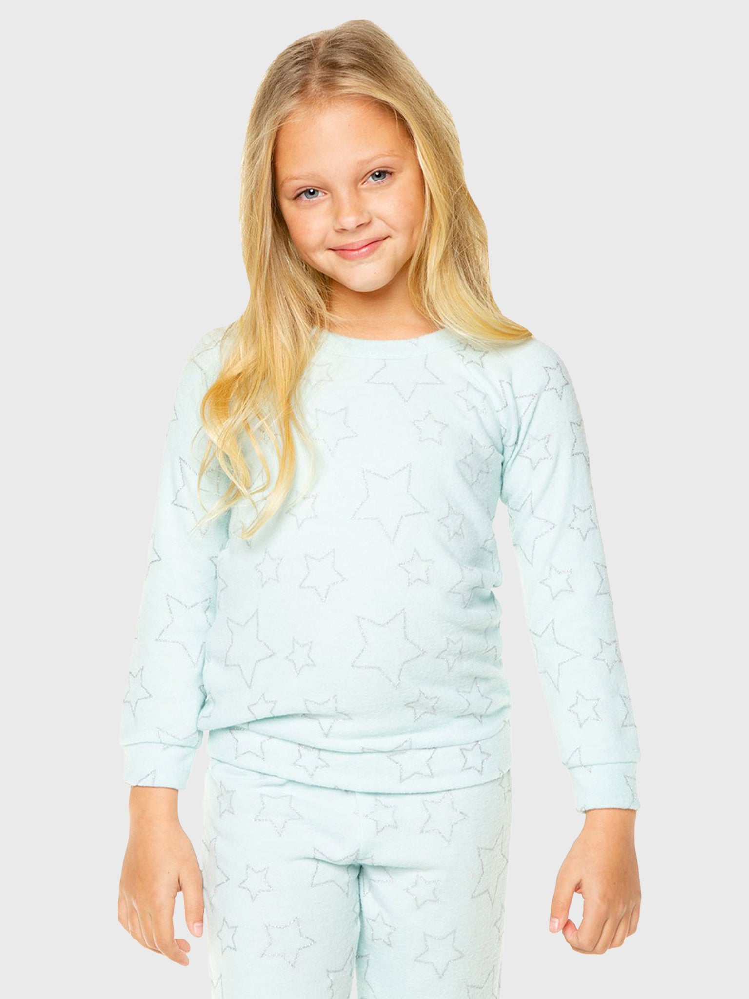 Chaser Girls' Silver Stars Raglan Pullover - Saint Bernard