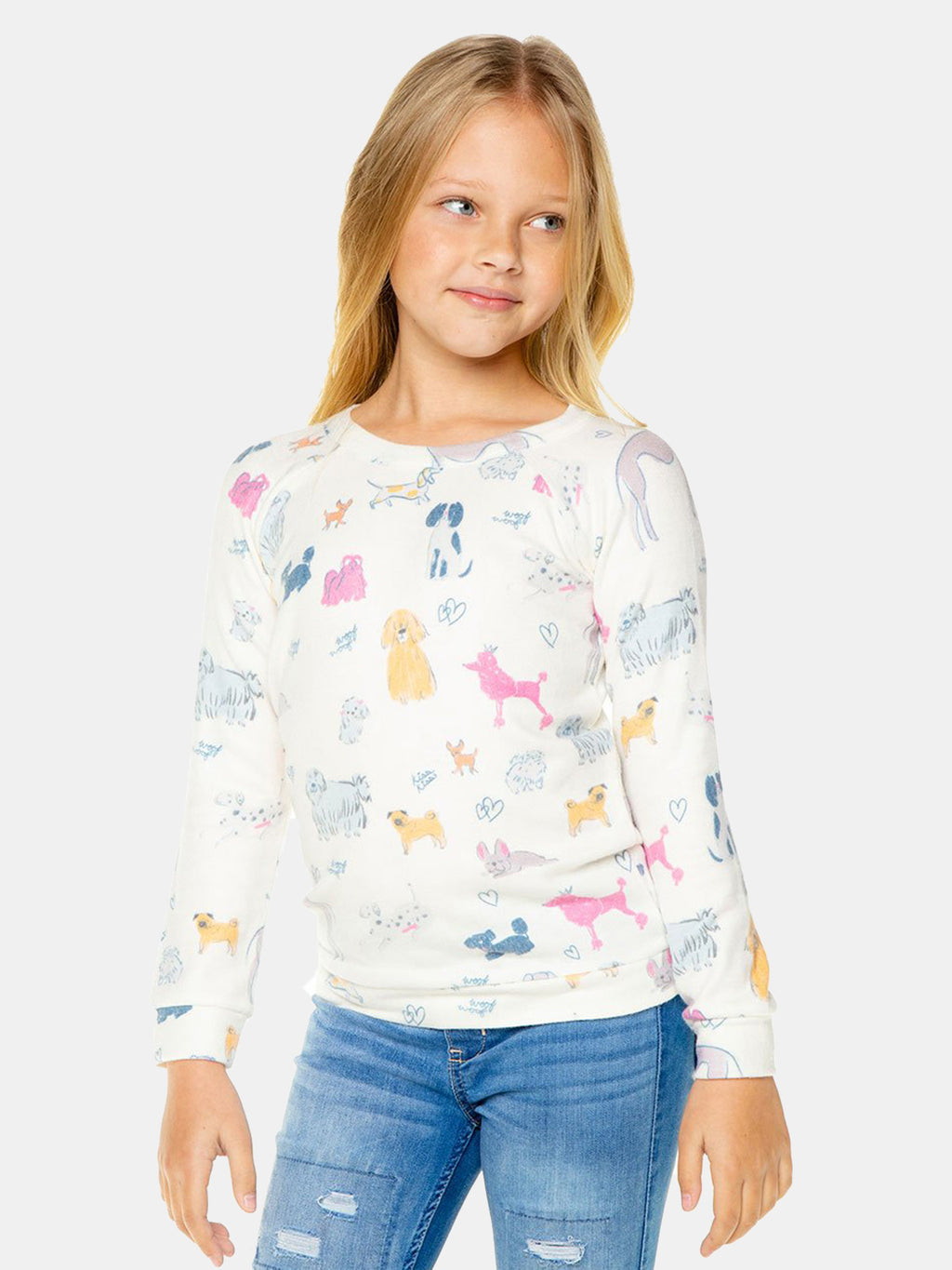 Chaser Girls' Dogs and Hearts Charity Sweatshirt - Saint Bernard