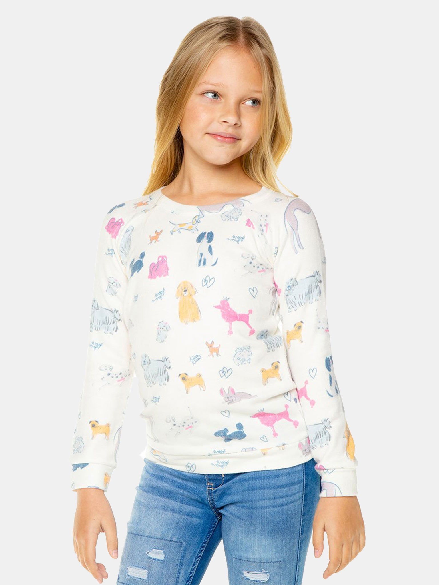 Chaser Girls' Dogs and Hearts Charity Sweatshirt - Saint Bernard