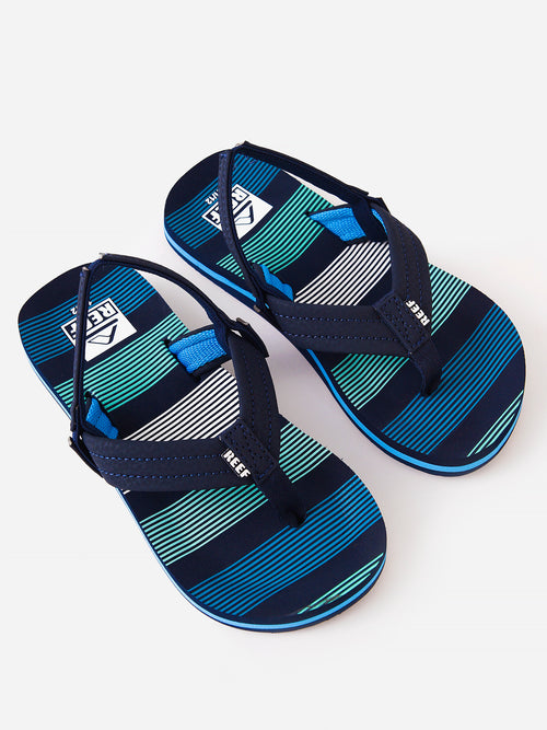Reef Toddler Little Ahi Deep Sea Stripes Flip Flop