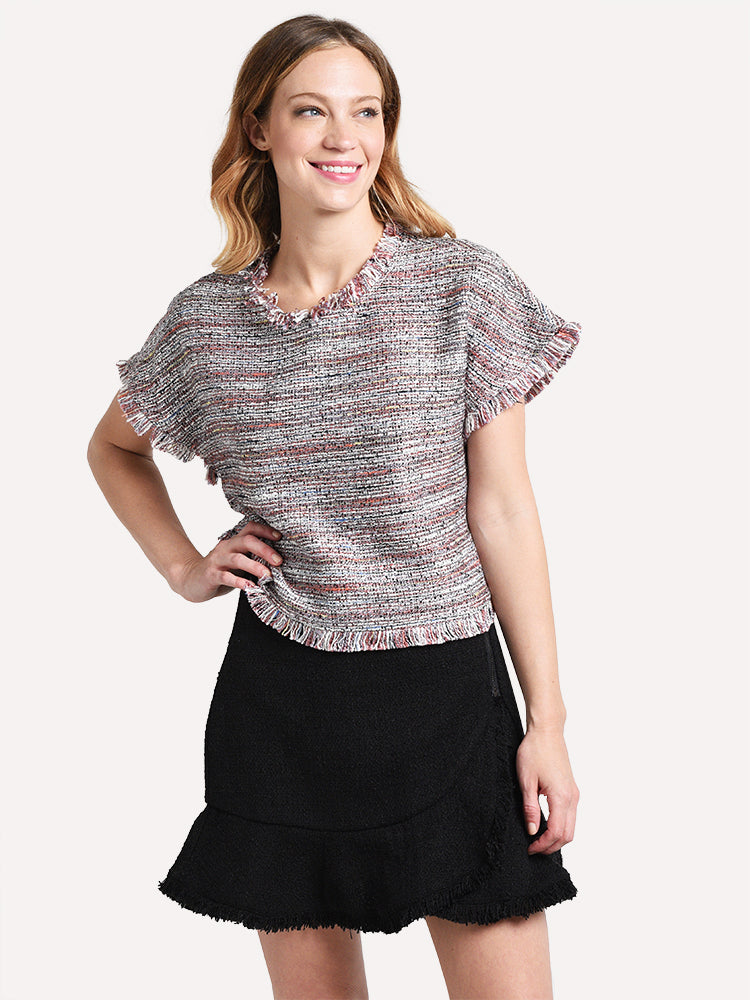 Cupcakes and Cashmere Tahlia Tweed Top - Saint Bernard