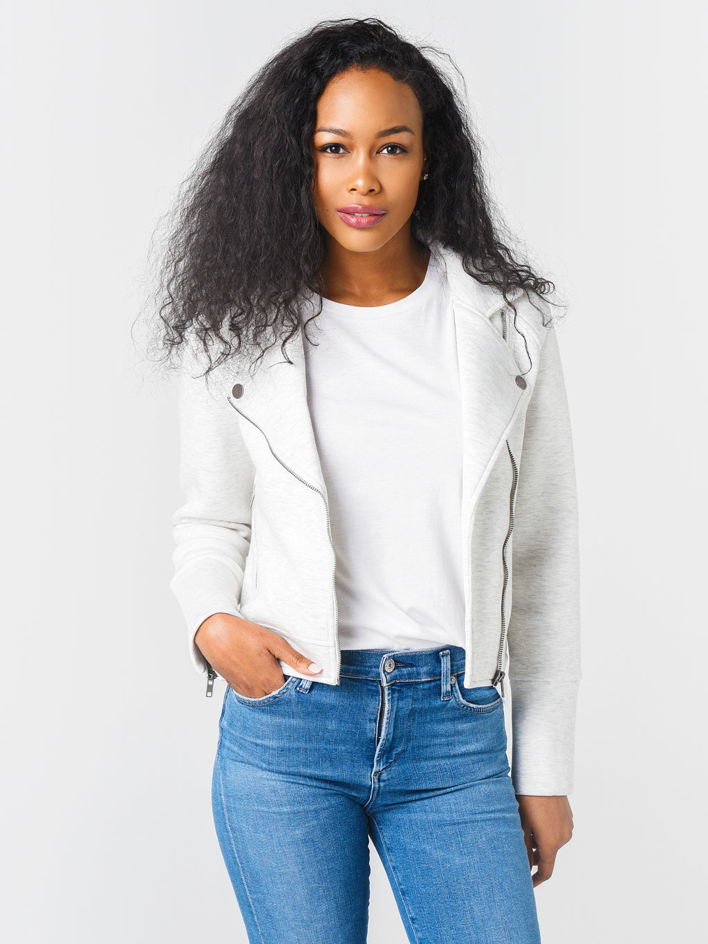 Cupcakes And Cashmere Anabelle Knit Moto Jacket - Saint Bernard