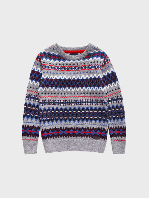 Barbour Boys' Case Fair Isle Crew Sweatshirt
