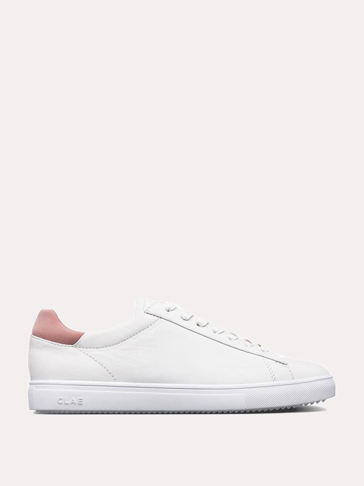 CLAE Bradley White Leather Old Pink Sneakers