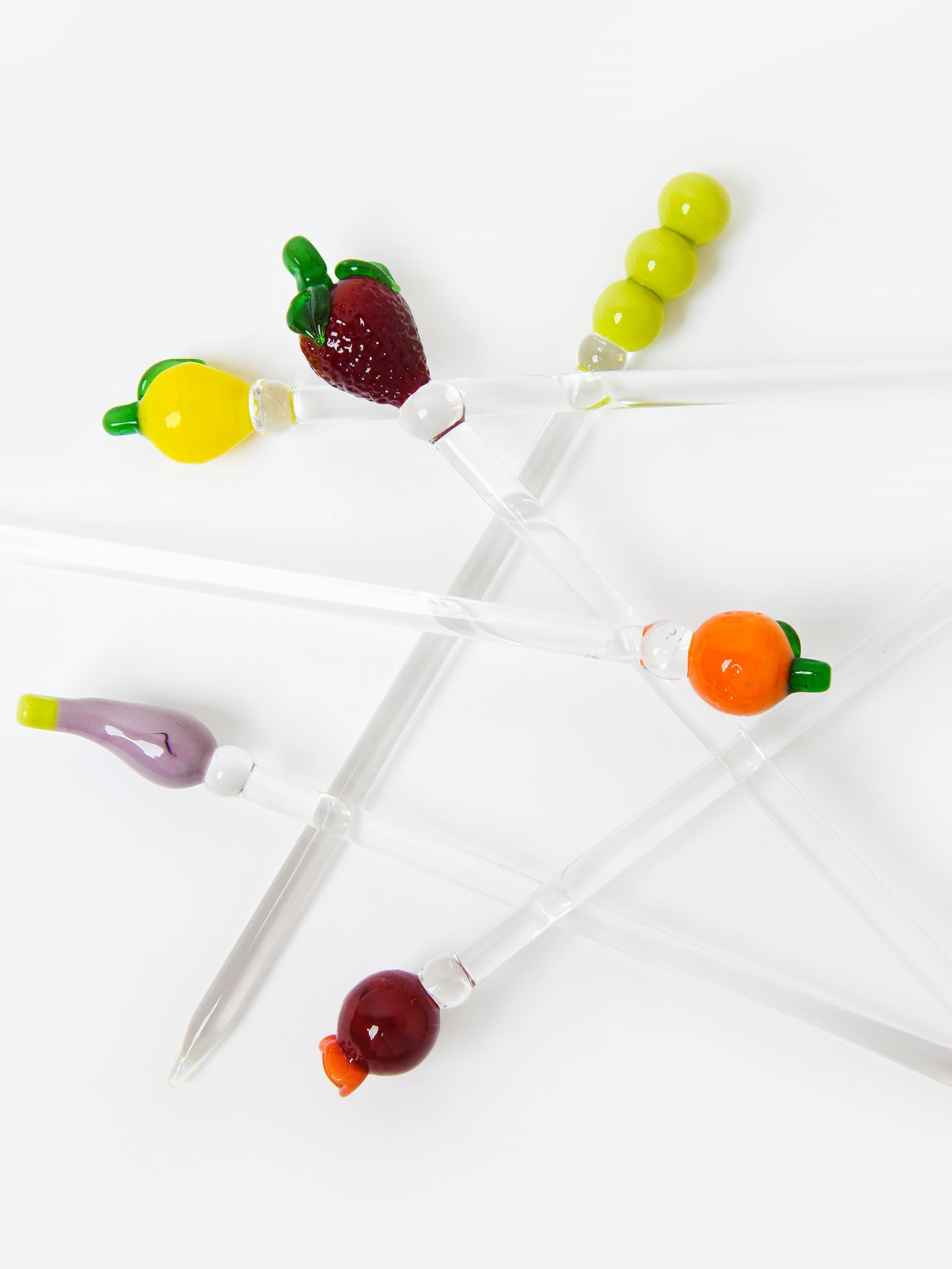 Sandralexandra Cocktail & Nibble Murano Glass Sticks - Saint Bernard