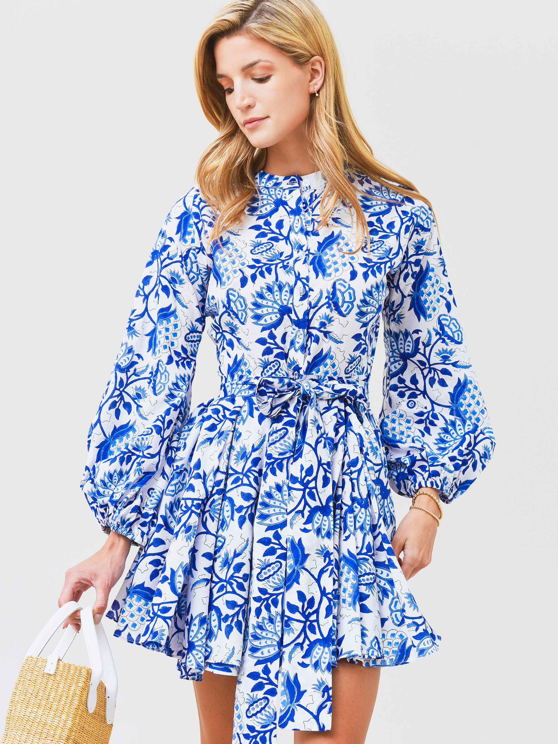 Charina Sarte Women's Blue China Mini Dress - Saint Bernard