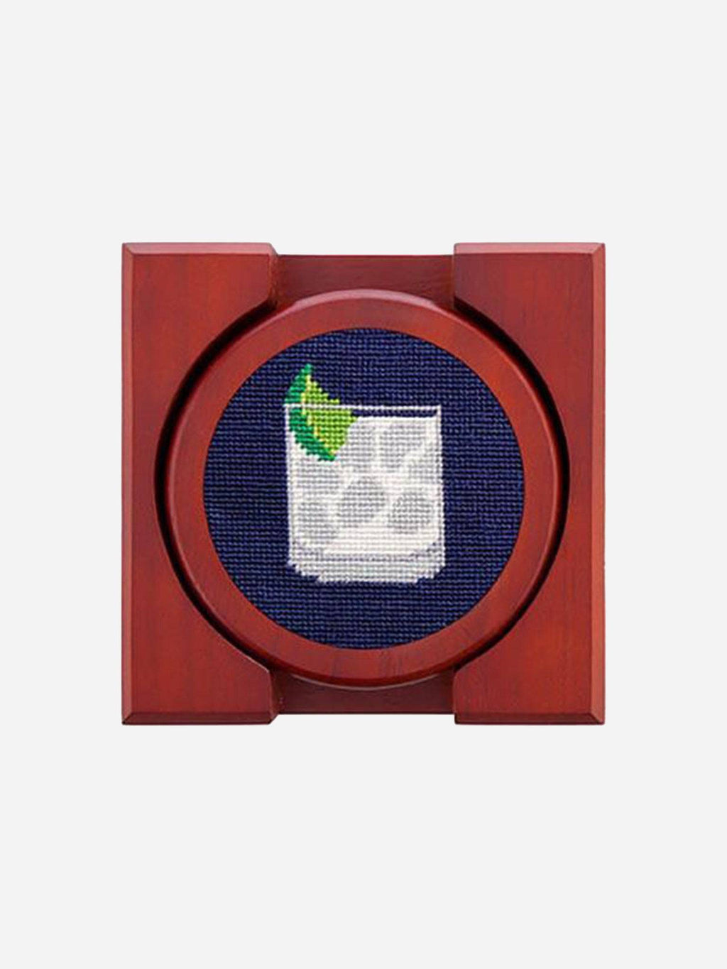 Smathers + Branson Gentlemen's Drinks Needlepoint Coaster Set - Saint Bernard
