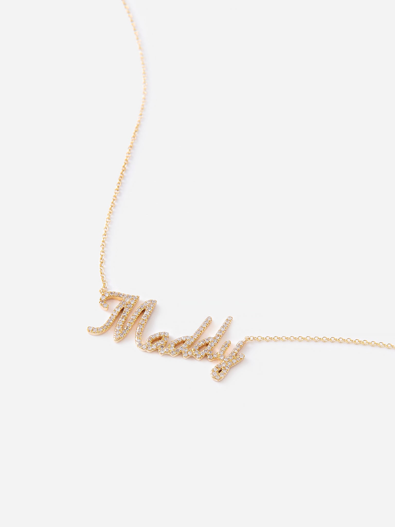 Francie B. Women's Custom Diamond Script Necklace - Saint Bernard