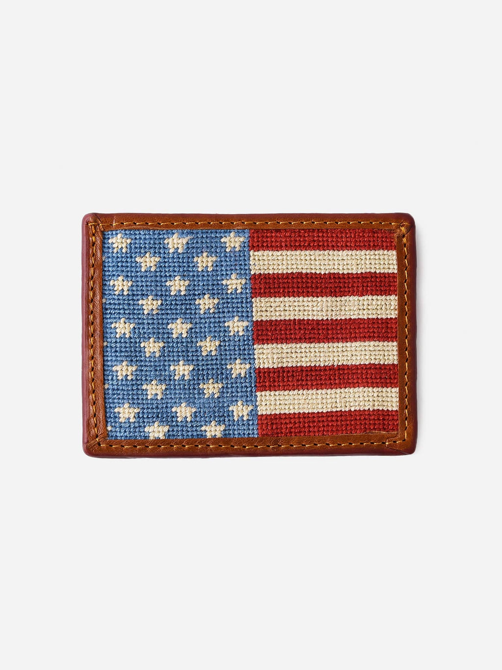 Smathers + Branson Stars And Stripes Needlepoint Card Wallet - Saint Bernard