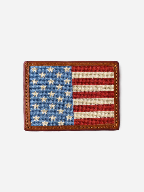 Smathers + Branson Stars And Stripes Needlepoint Card Wallet