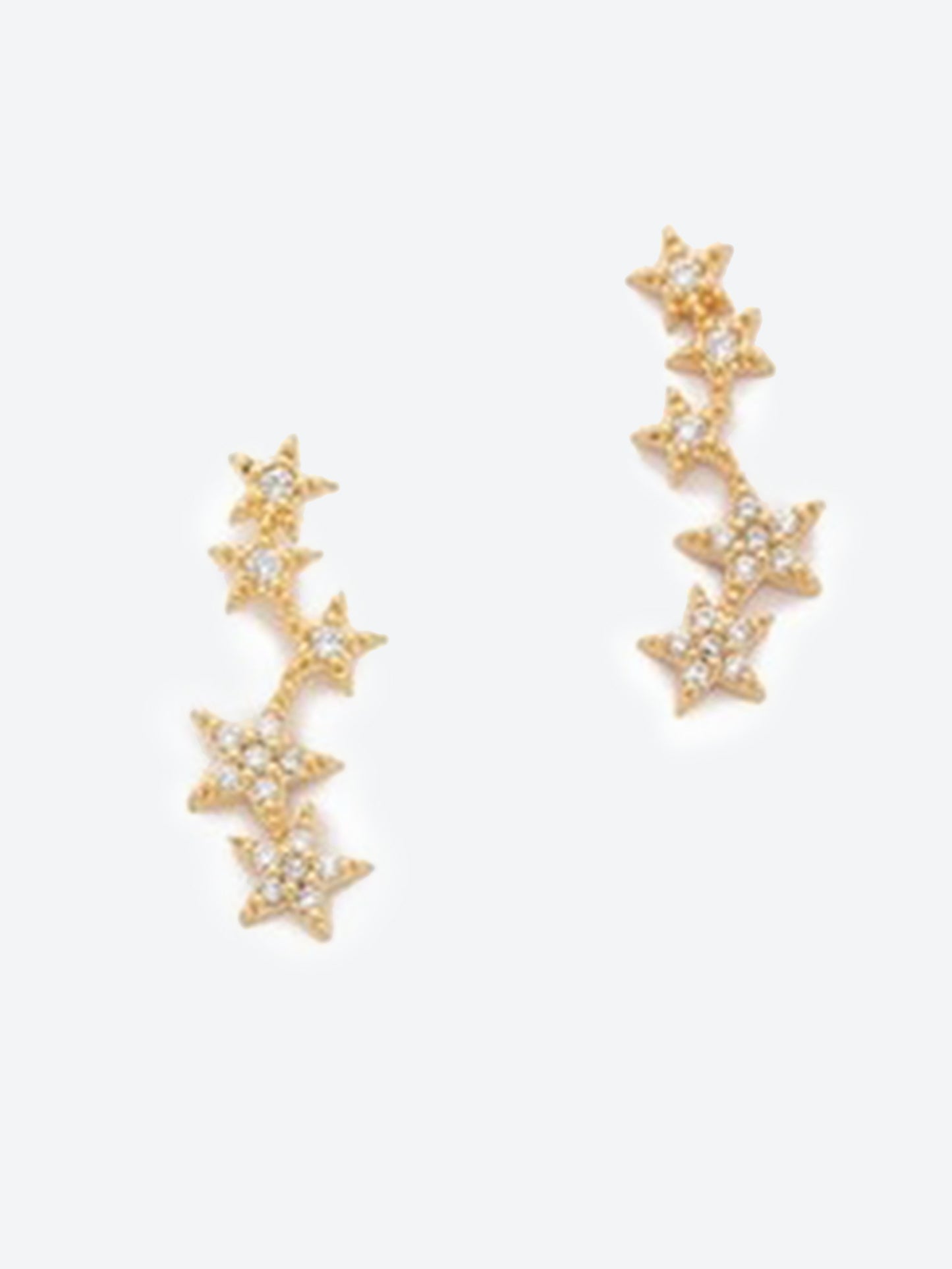 Tai Gold CZ 5 Star Stud Earring