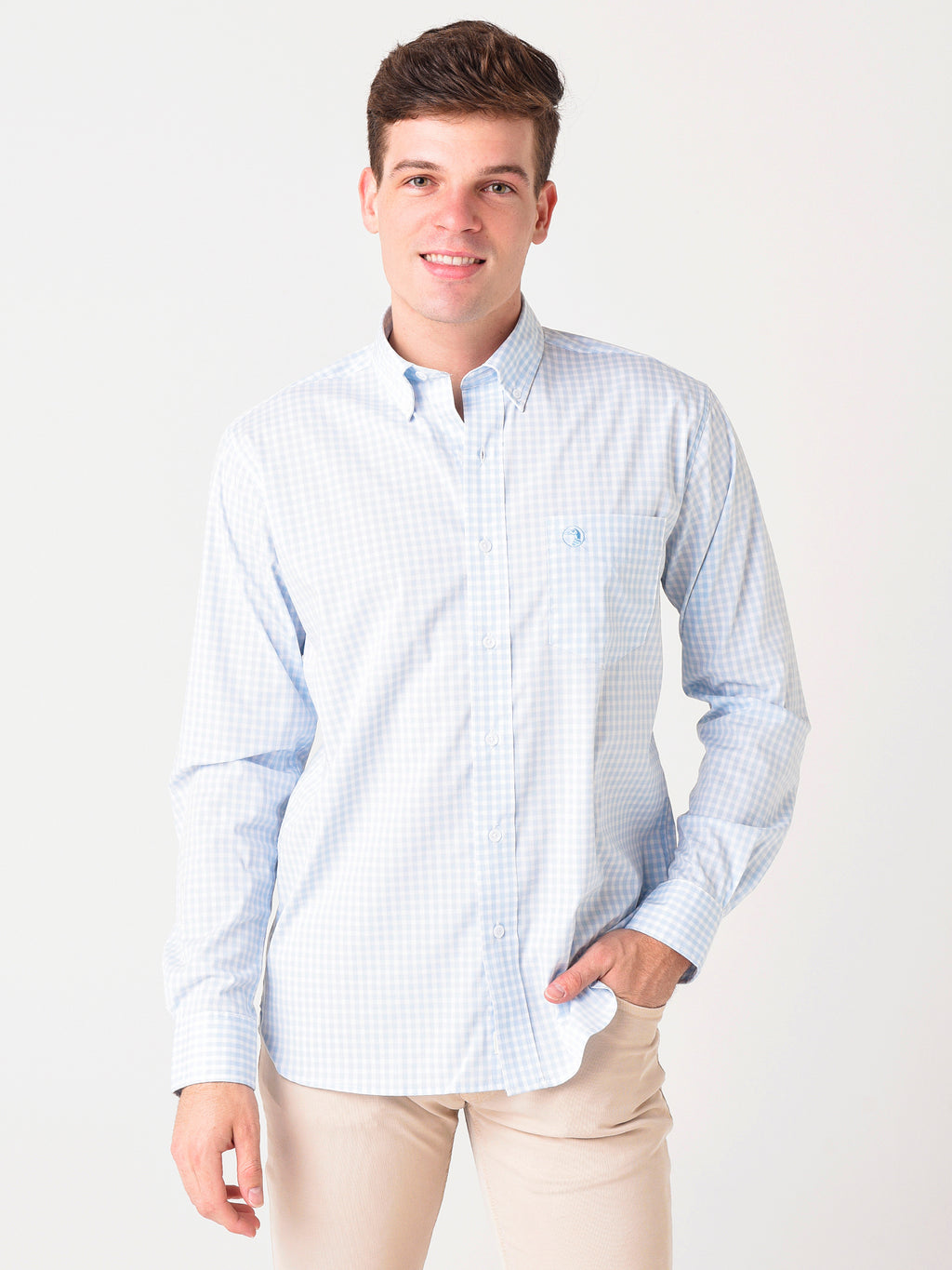 Duck Head Men's Walton Performance Gingham Shirt - Saint Bernard