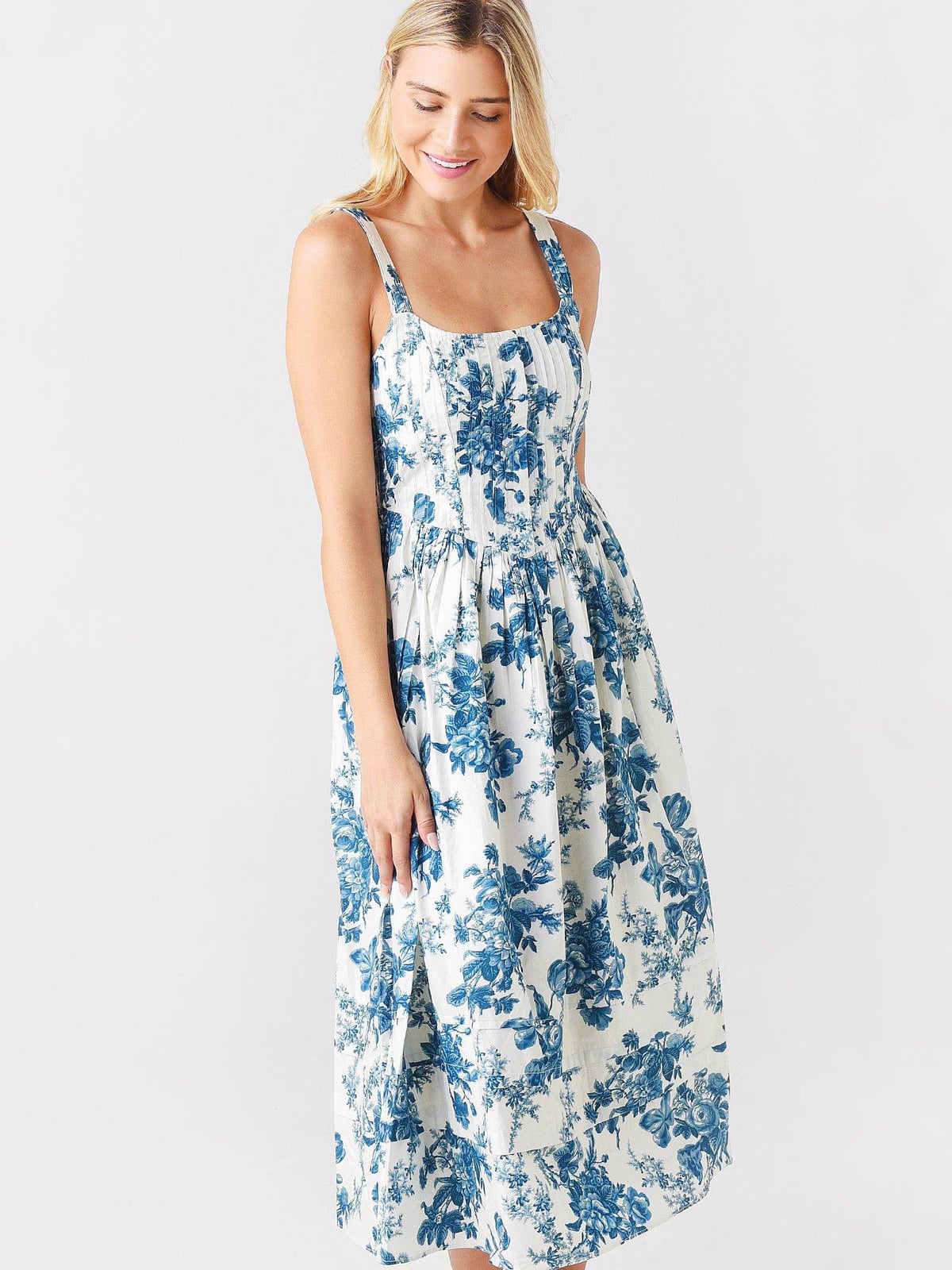 Loveshack Fancy Majory Midi Dress - Saint Bernard