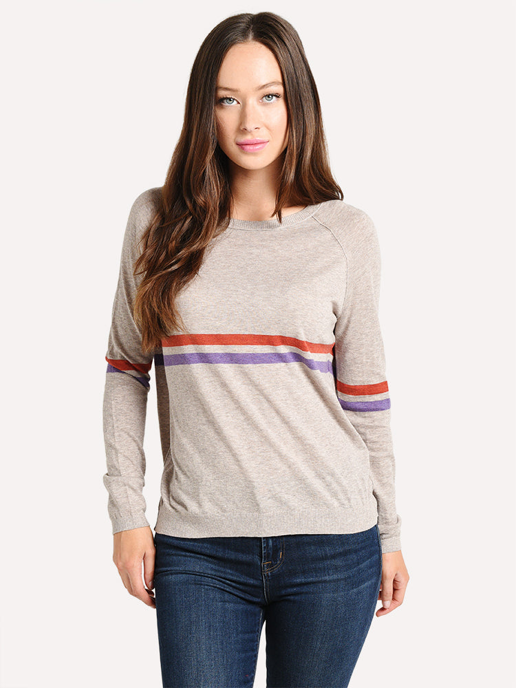 Velvet Dayton Lux Cotton Knit Stripe Raglan Top - Saint Bernard