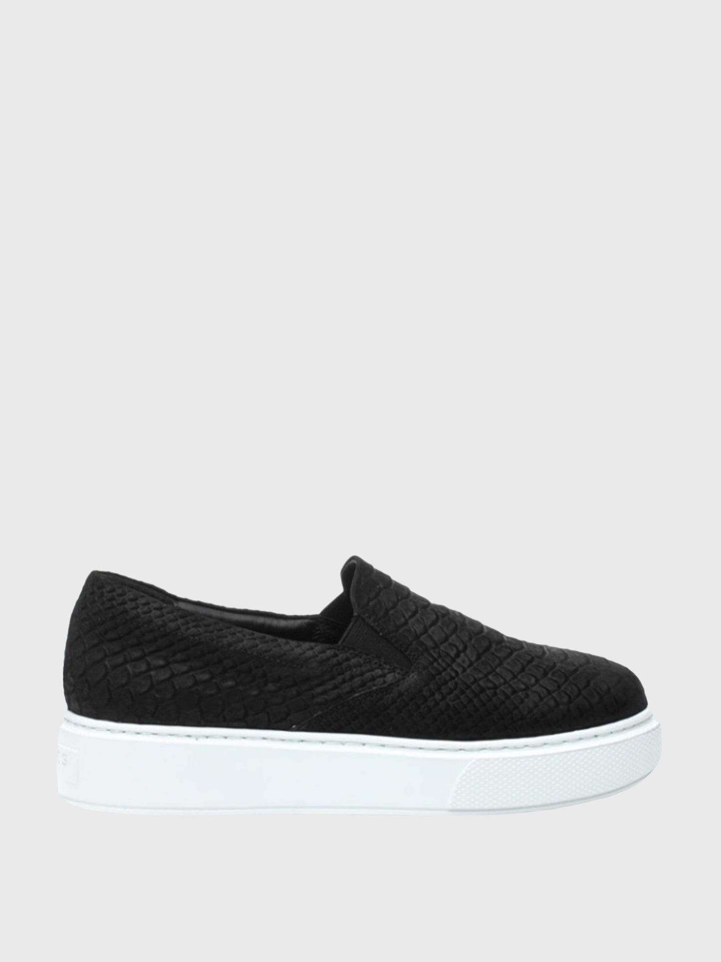 J/Slides Delia Black Embossed Sneaker - Saint Bernard