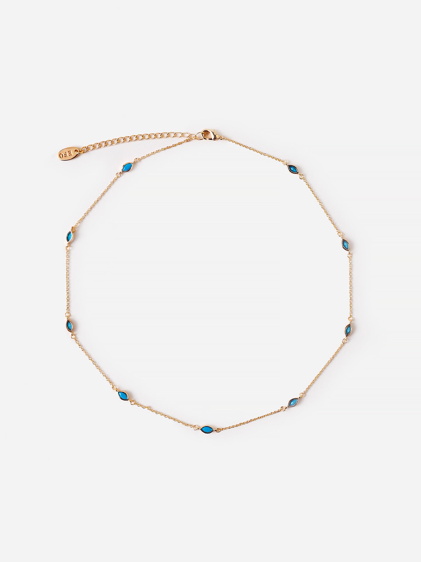 Eight Five One Women's Devon Turquoise Station Chain Necklace