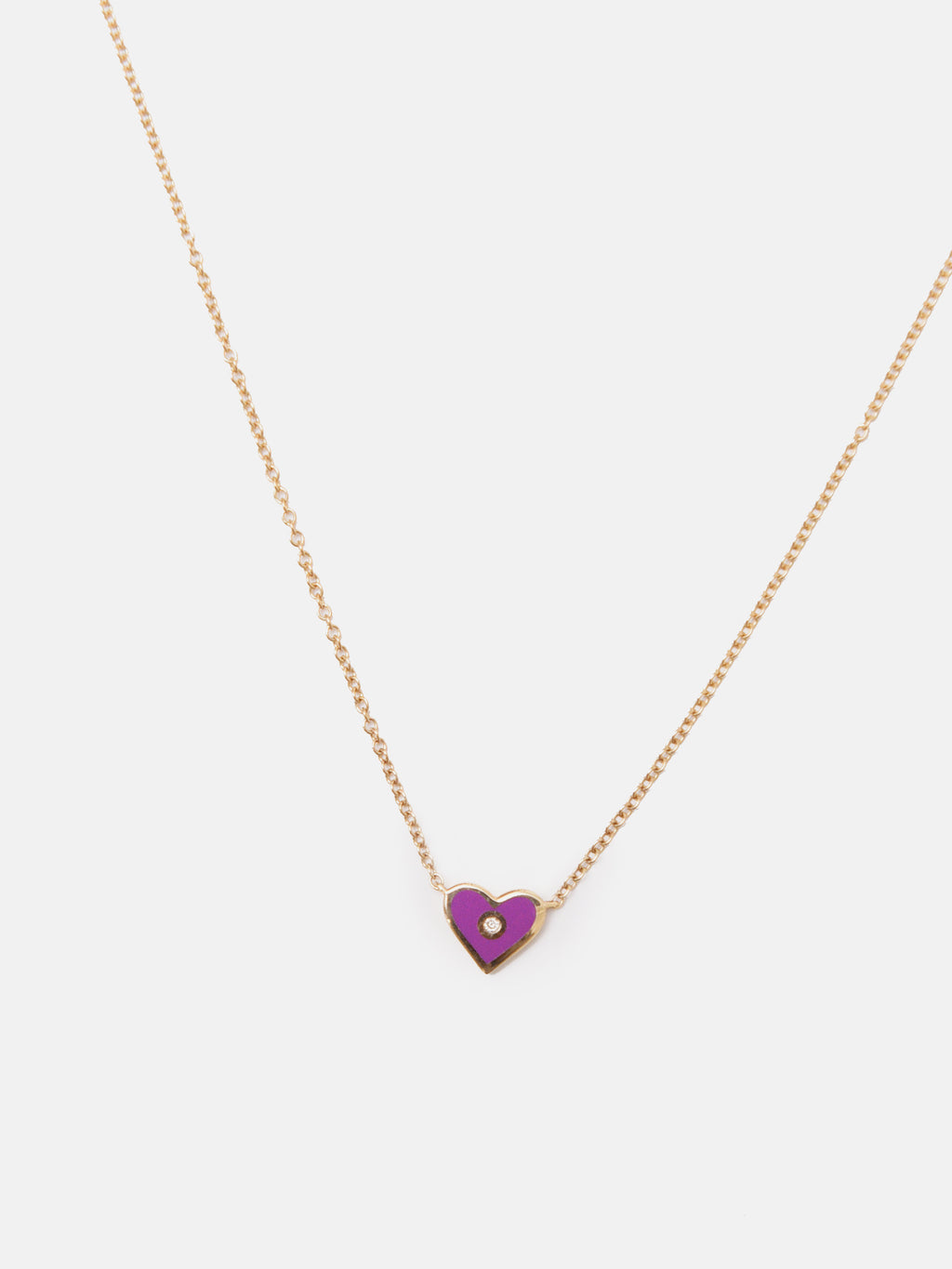 Francie B. Diamond Enamel Heart Necklace - Saint Bernard