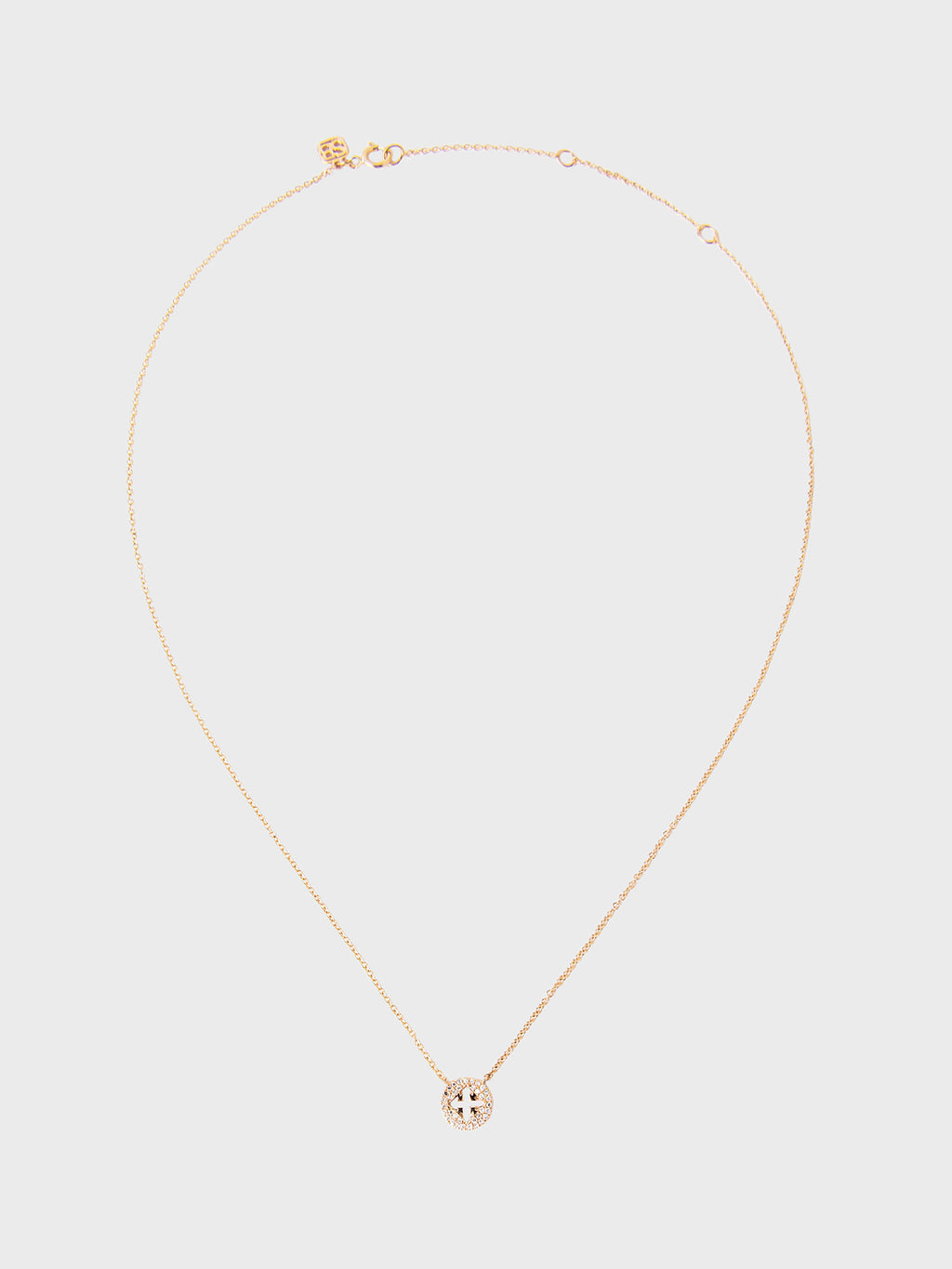 S. Bell Diamond Disk Cross Necklace - Saint Bernard