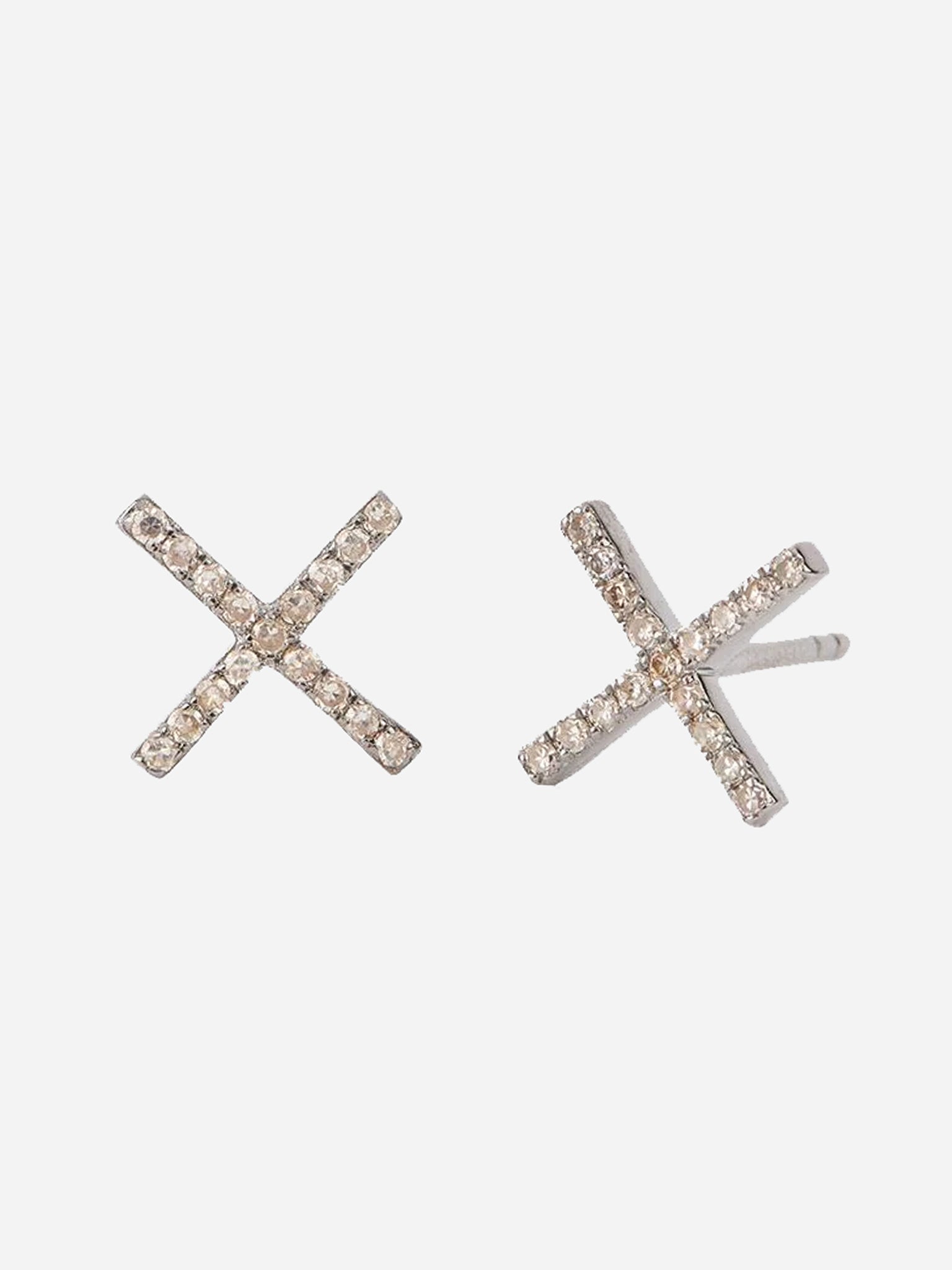 S. Bell Women's Diamond X Stud Earrings - Saint Bernard