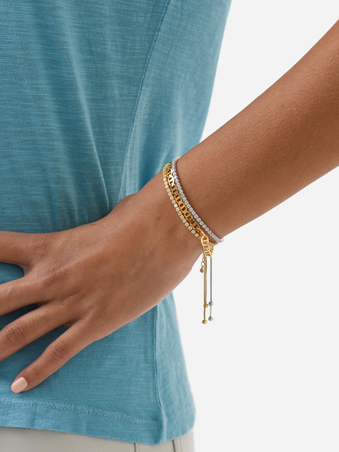 DIAMOND TENNIS BRACELETxGOLD-alt3