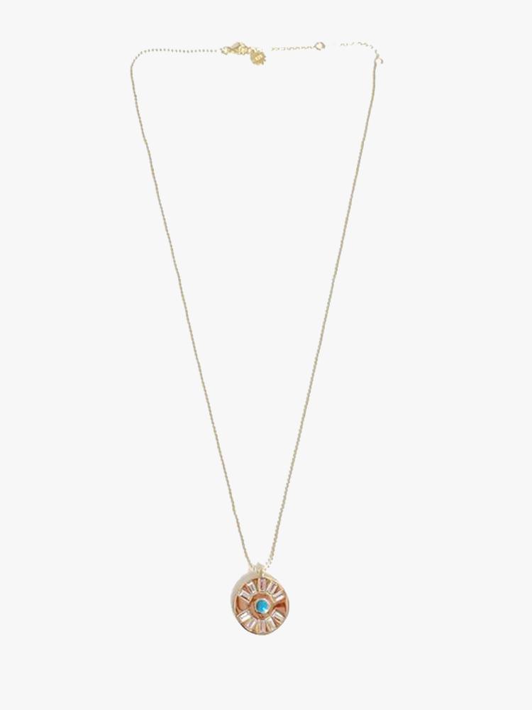 Goldenstrand Jewelry Baguette And Turquoise Disc Necklace