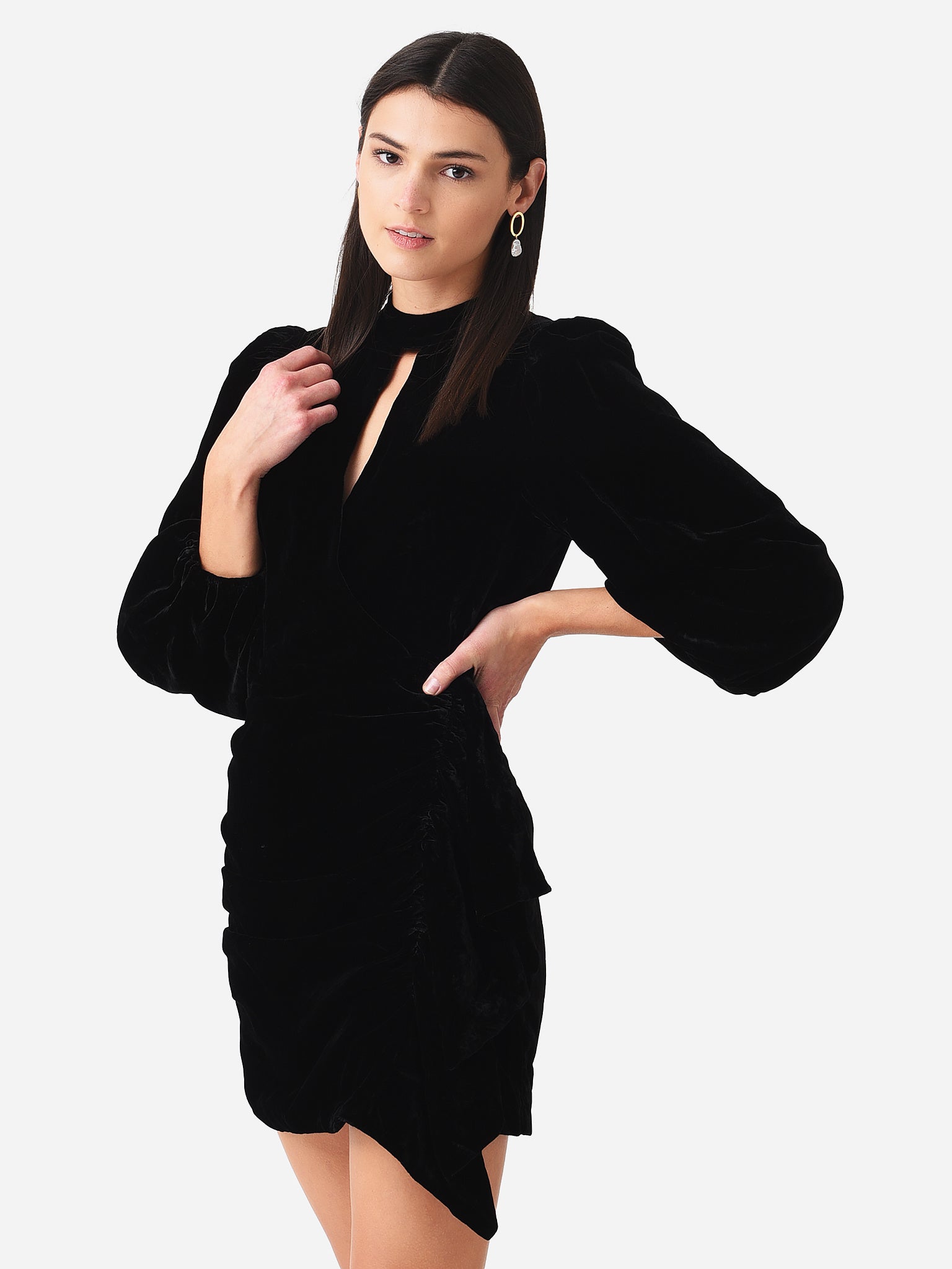 rhode black velvet dress Women's Zadie Size:UK 10 / US 11 / EU 44 unlined puffy sleeves What I Would Wear OOS_Mainline_Women_2026