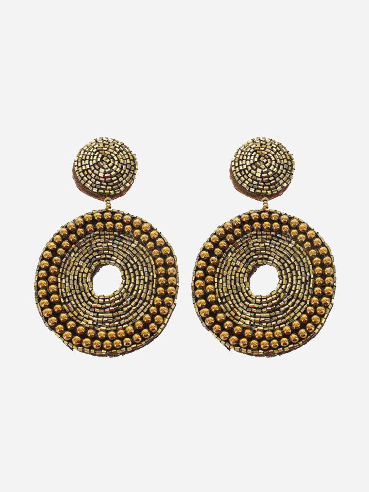 Panacea Bronze Beaded Circle Earring - Saint Bernard