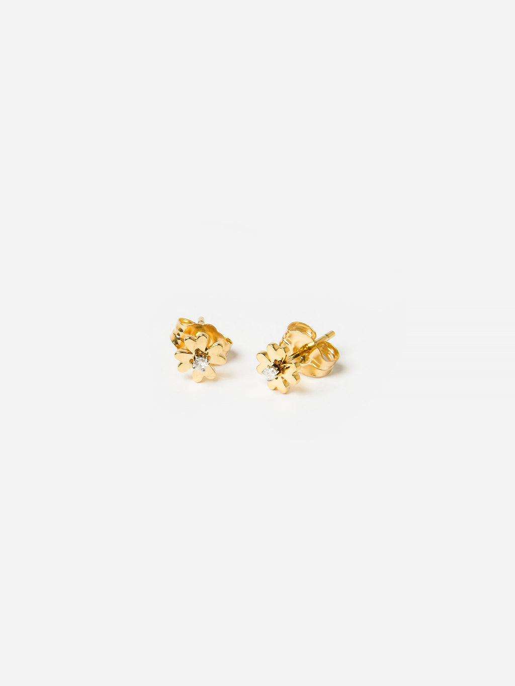 Adina Reyter Women's Tiny Diamond Clover Stud Earrings - Saint Bernard