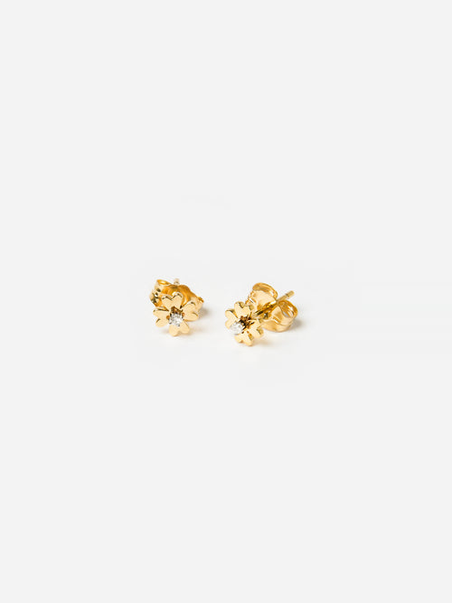 Adina Reyter Women's Tiny Diamond Clover Stud Earrings