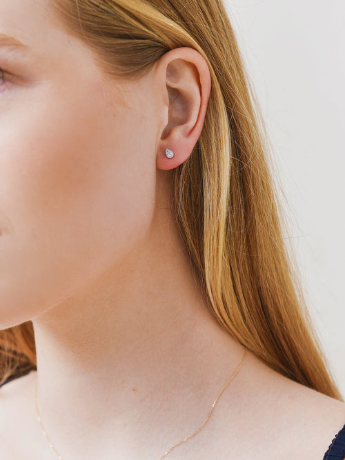 Adina Reyter Women's Super Tiny Solid Pavé Teardrop Earrings