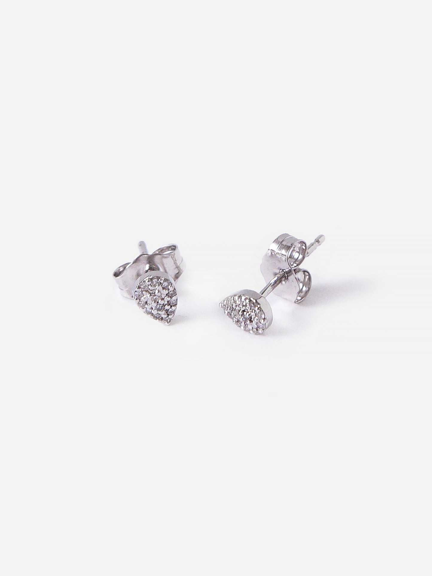 Adina Reyter Women's Super Tiny Solid Pavé Teardrop Earrings - Saint Bernard