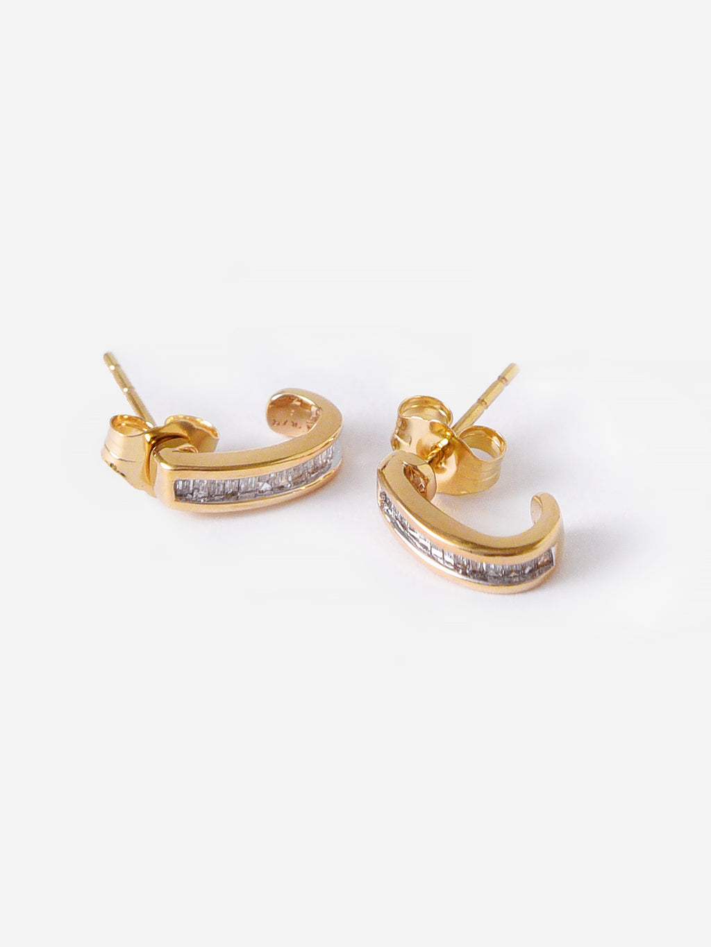 Adina Reyter Women's Heirloom Baguette J Hoop Earrings - Saint Bernard