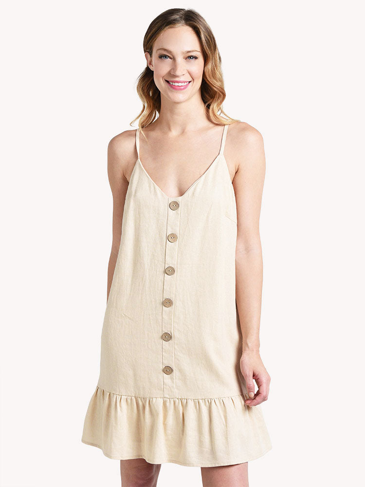 Winslow Linen Cami Mini Dress - Saint Bernard