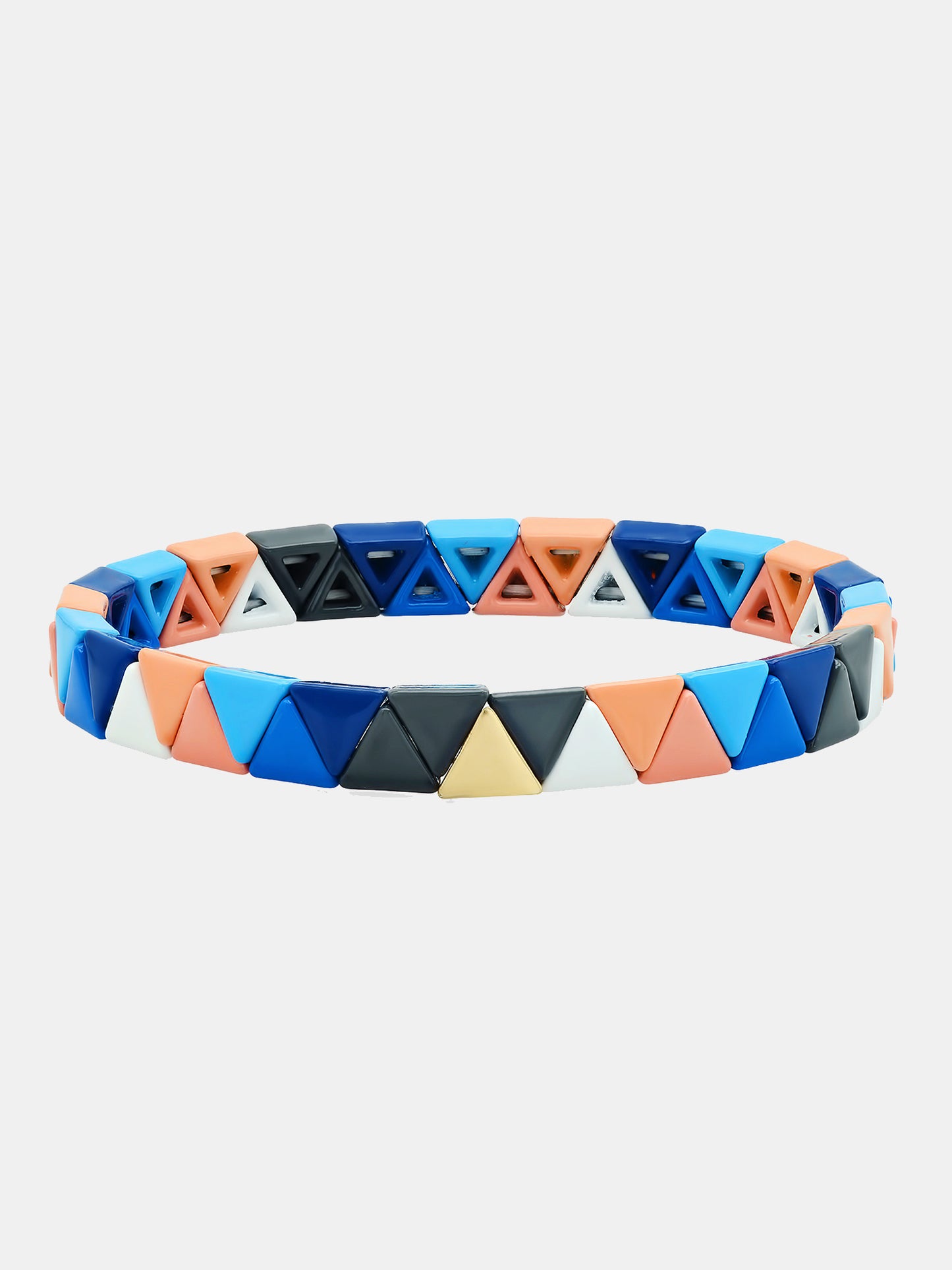 Tai Triangle Multi-Colored Alloy Beaded Stretch Bracelet - Saint Bernard