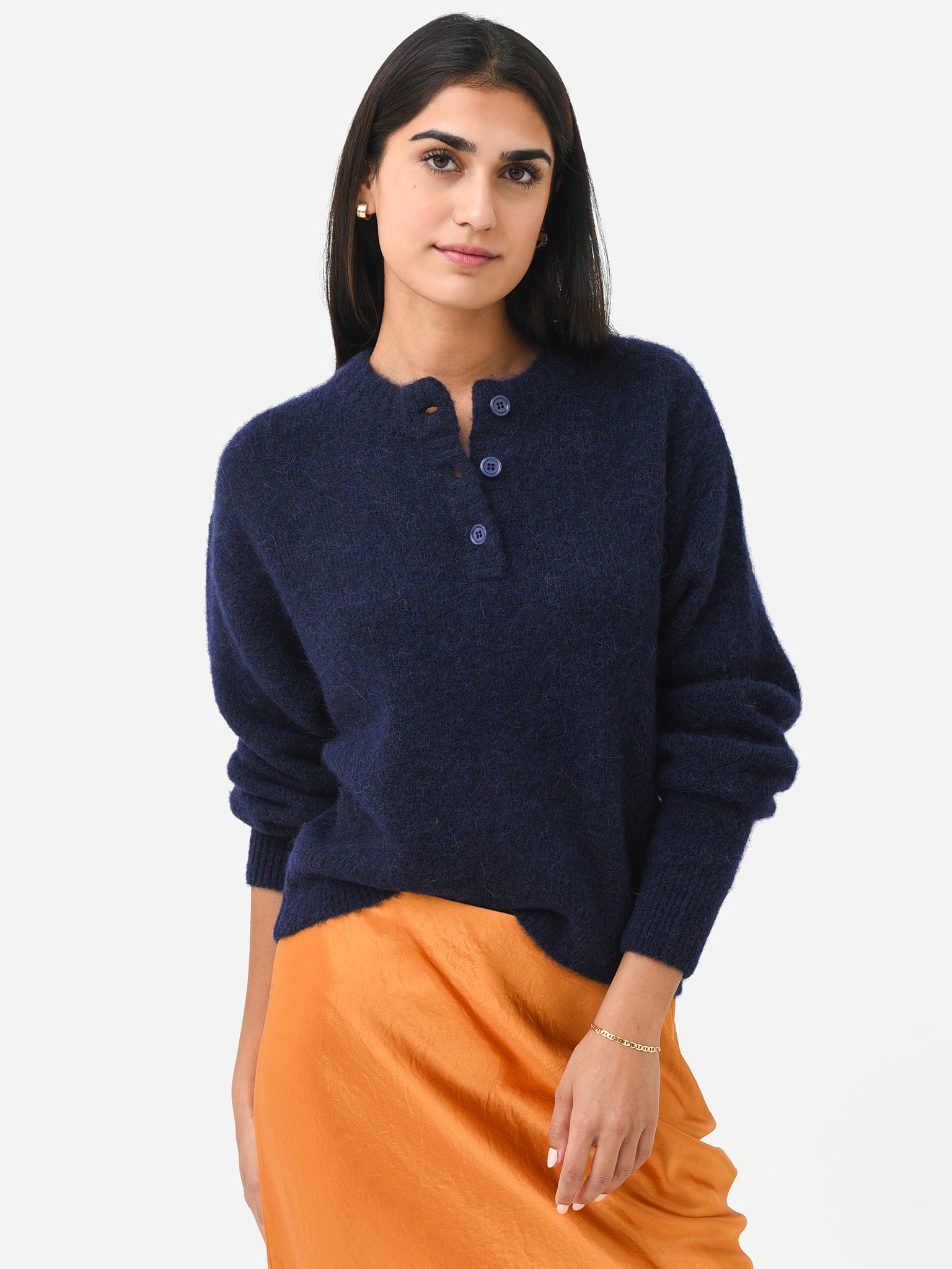 American Vintage Women's East Henley Sweater - Saint Bernard