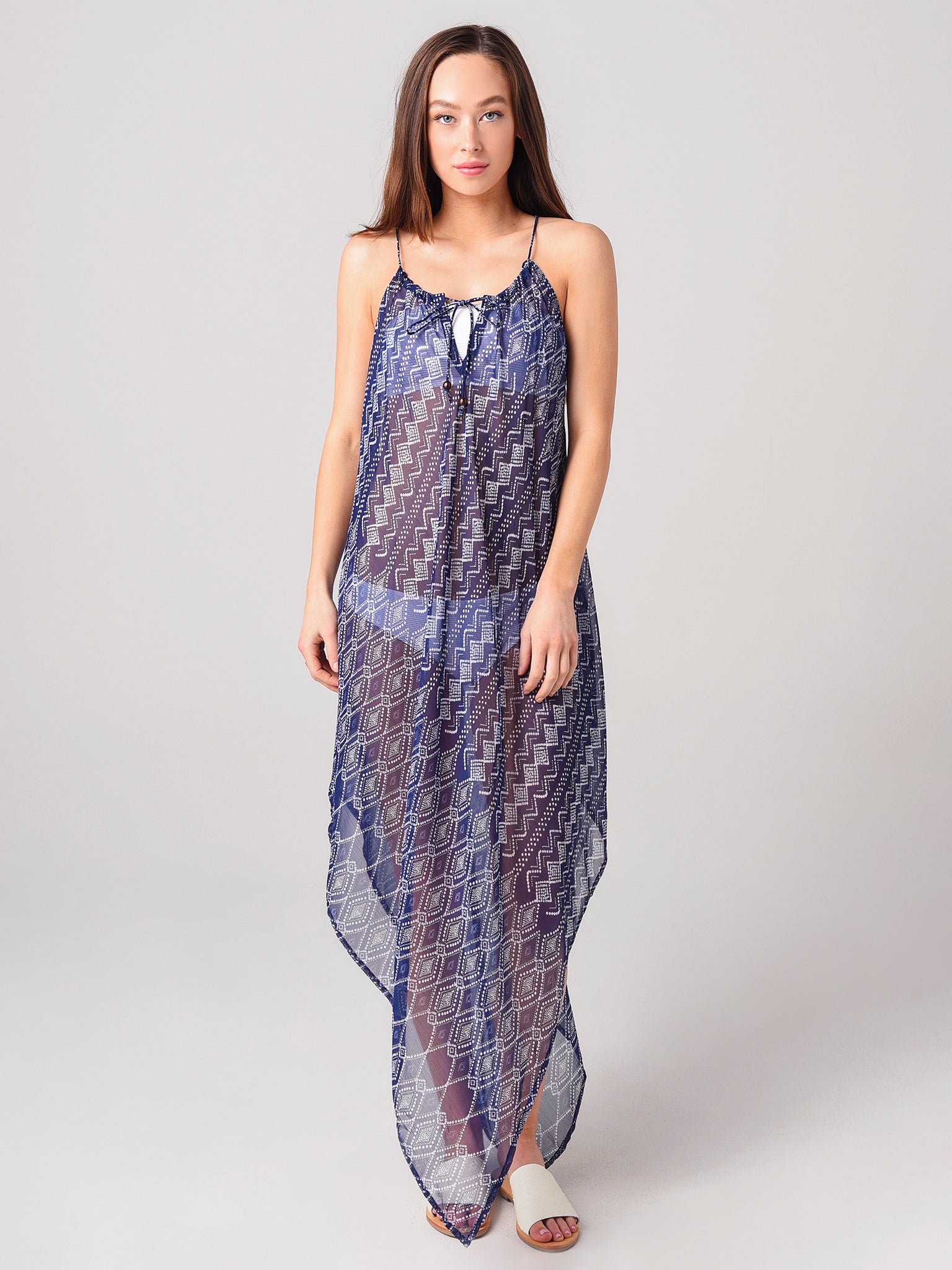 Echo Women's Shibori Handkerchief-Hem Dress Cover-Up - Saint Bernard