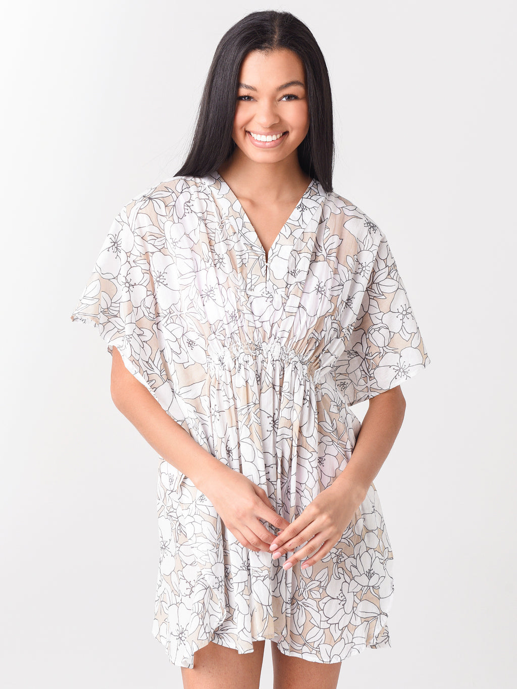 Echo Women's Etched Floral Butterfly Caftan - Saint Bernard