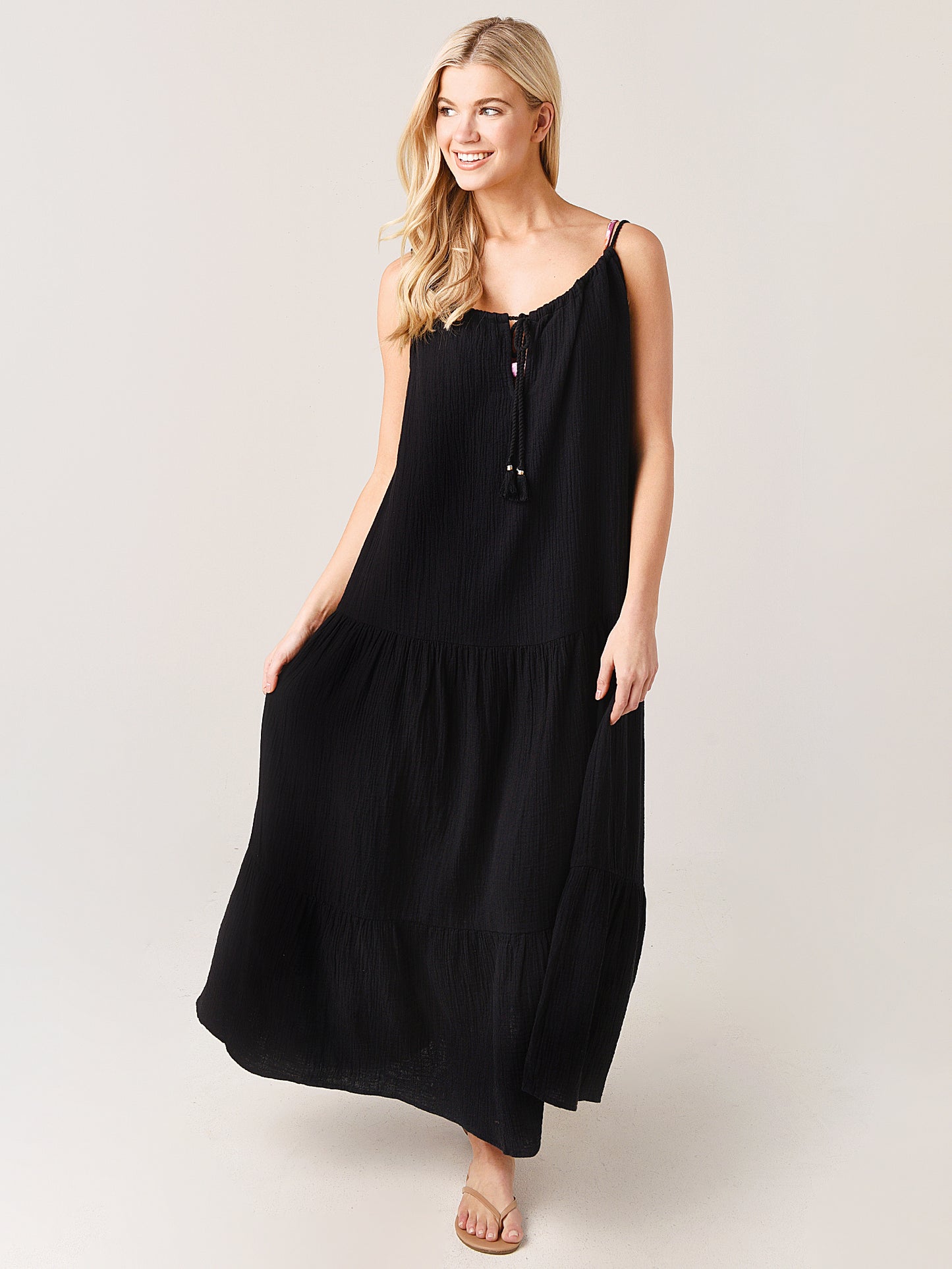 Echo Women's Gauze Tiered Maxi Breeze Dress - Saint Bernard