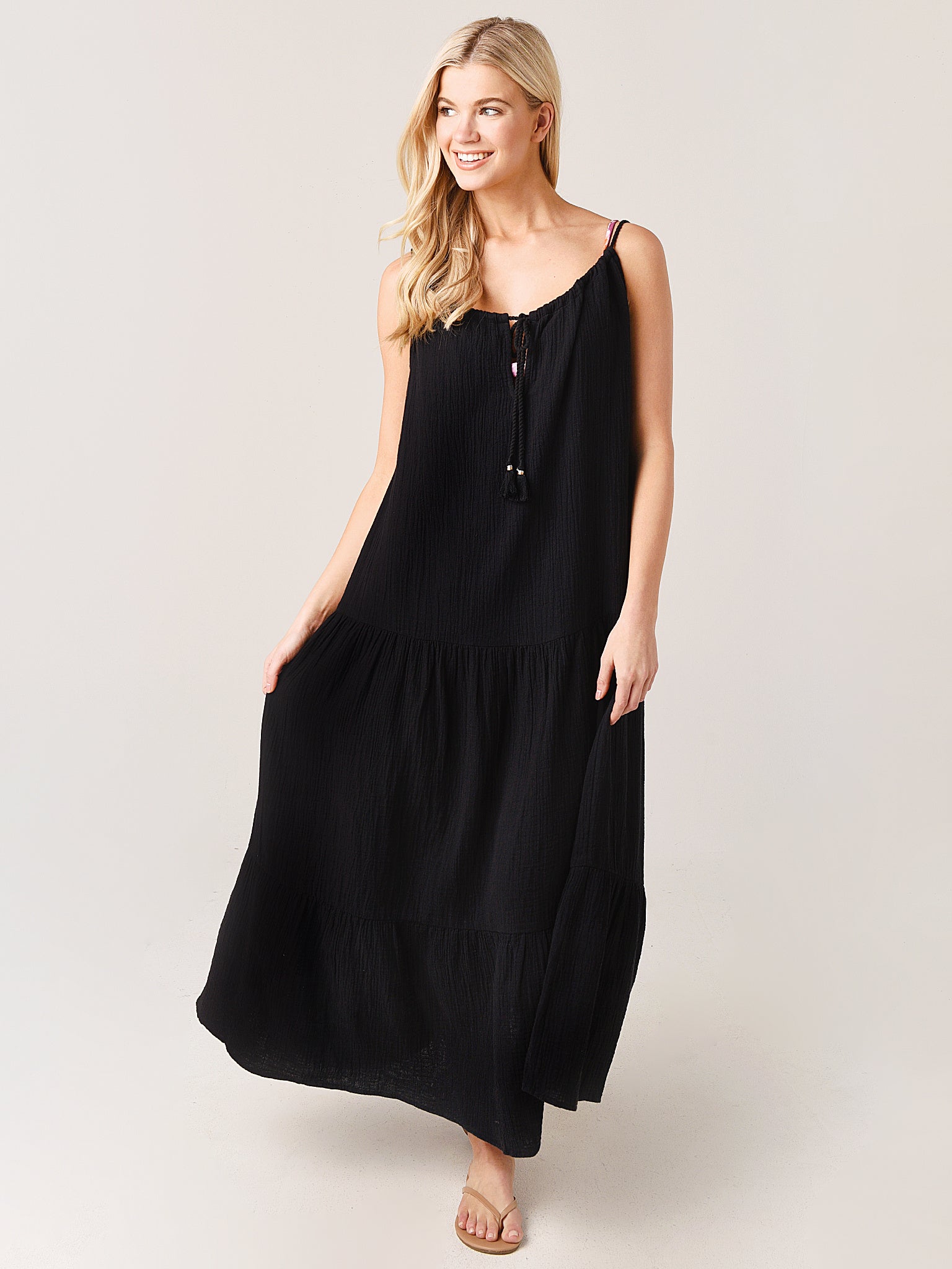 Echo Women's Gauze Tiered Maxi Breeze Dress - Saint Bernard