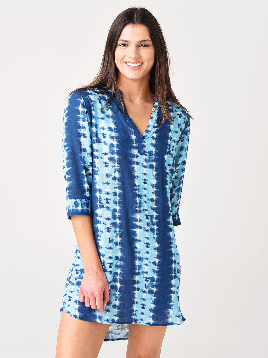 Echo Women's Shibori 3/4 Sleeve Tunic - Saint Bernard