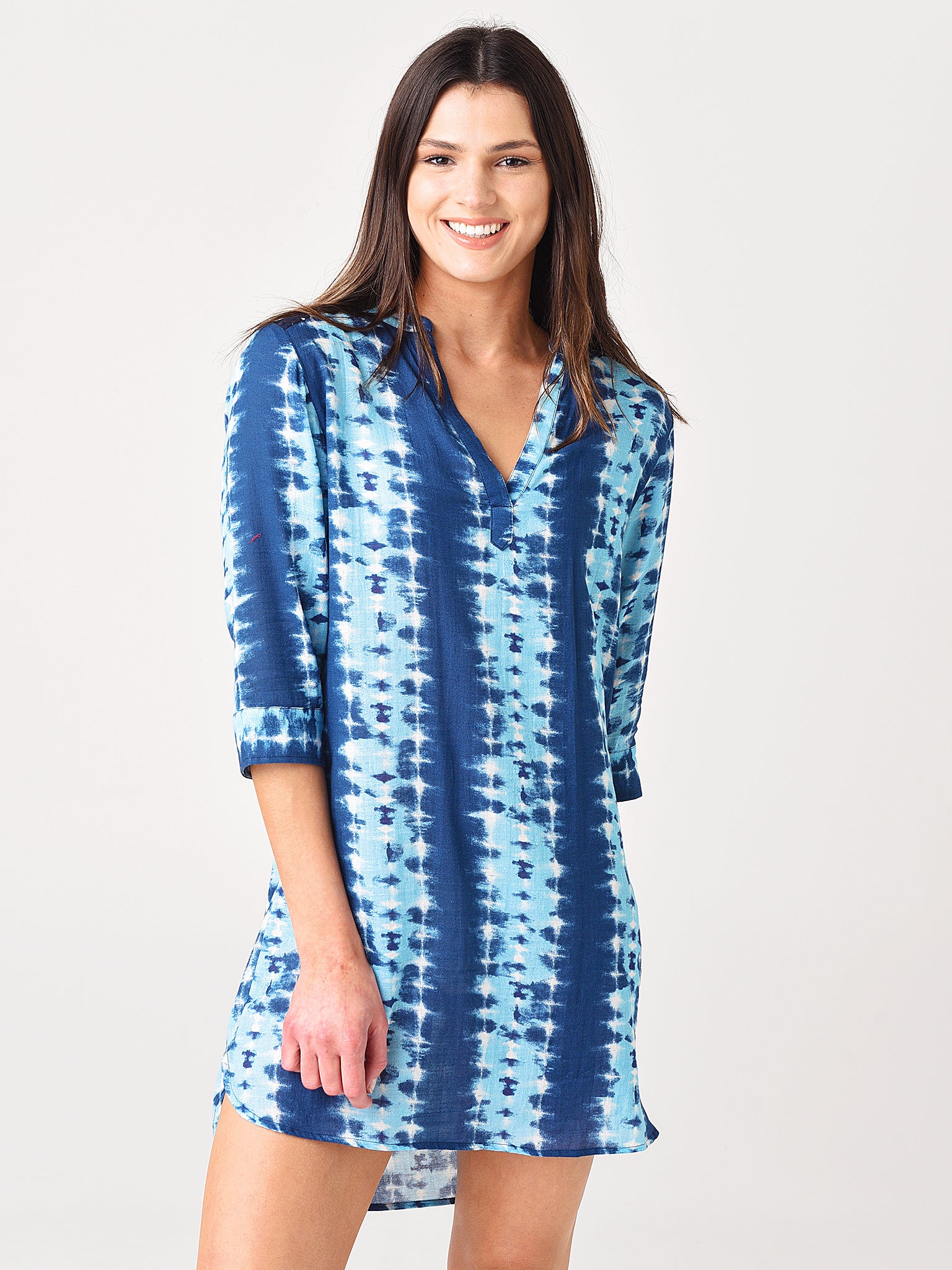 Echo Women's Shibori 3/4 Sleeve Tunic - Saint Bernard