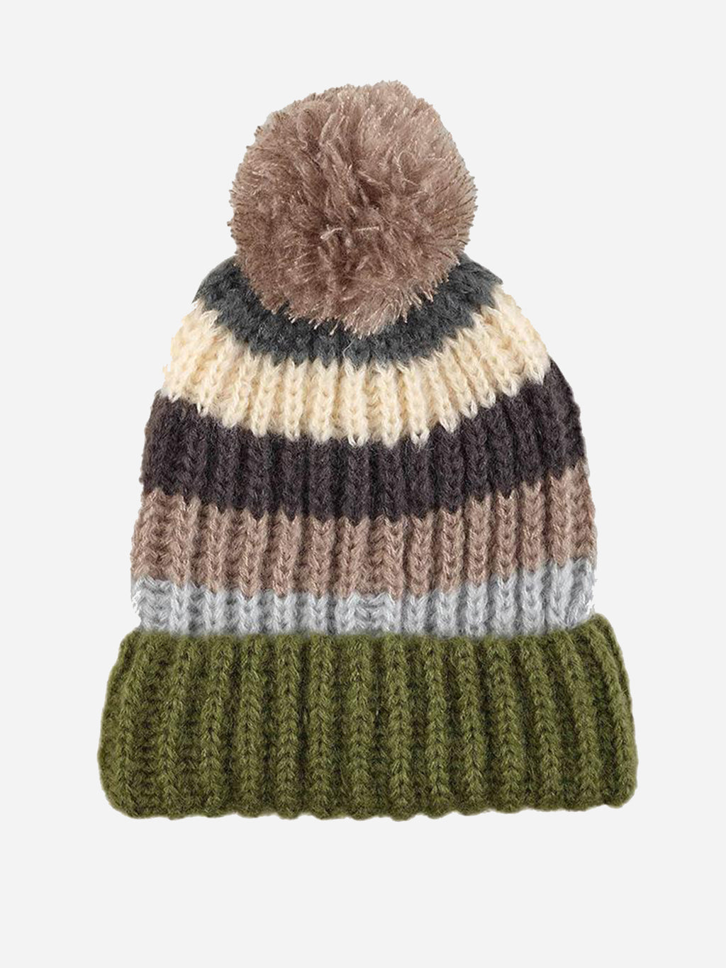 Echo Rainbow Stripe Hat with Pom - Saint Bernard