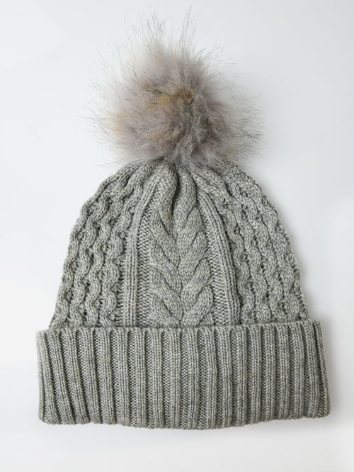 ECHO Women's Wishbone Cable Pom Hat