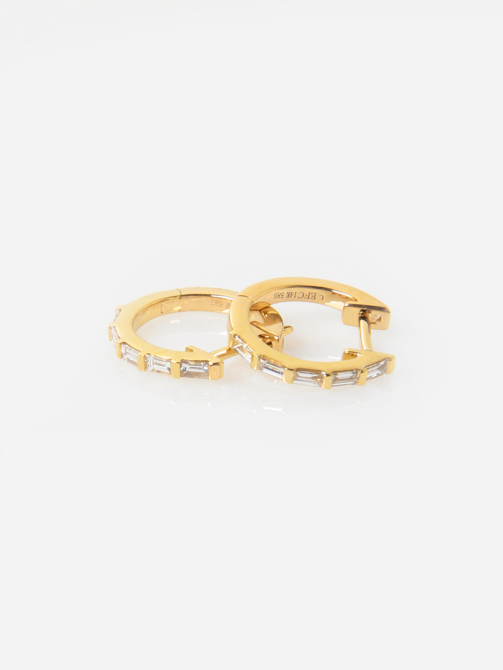EF Collection Women's Diamond Baguette Huggie Earrings - Saint Bernard