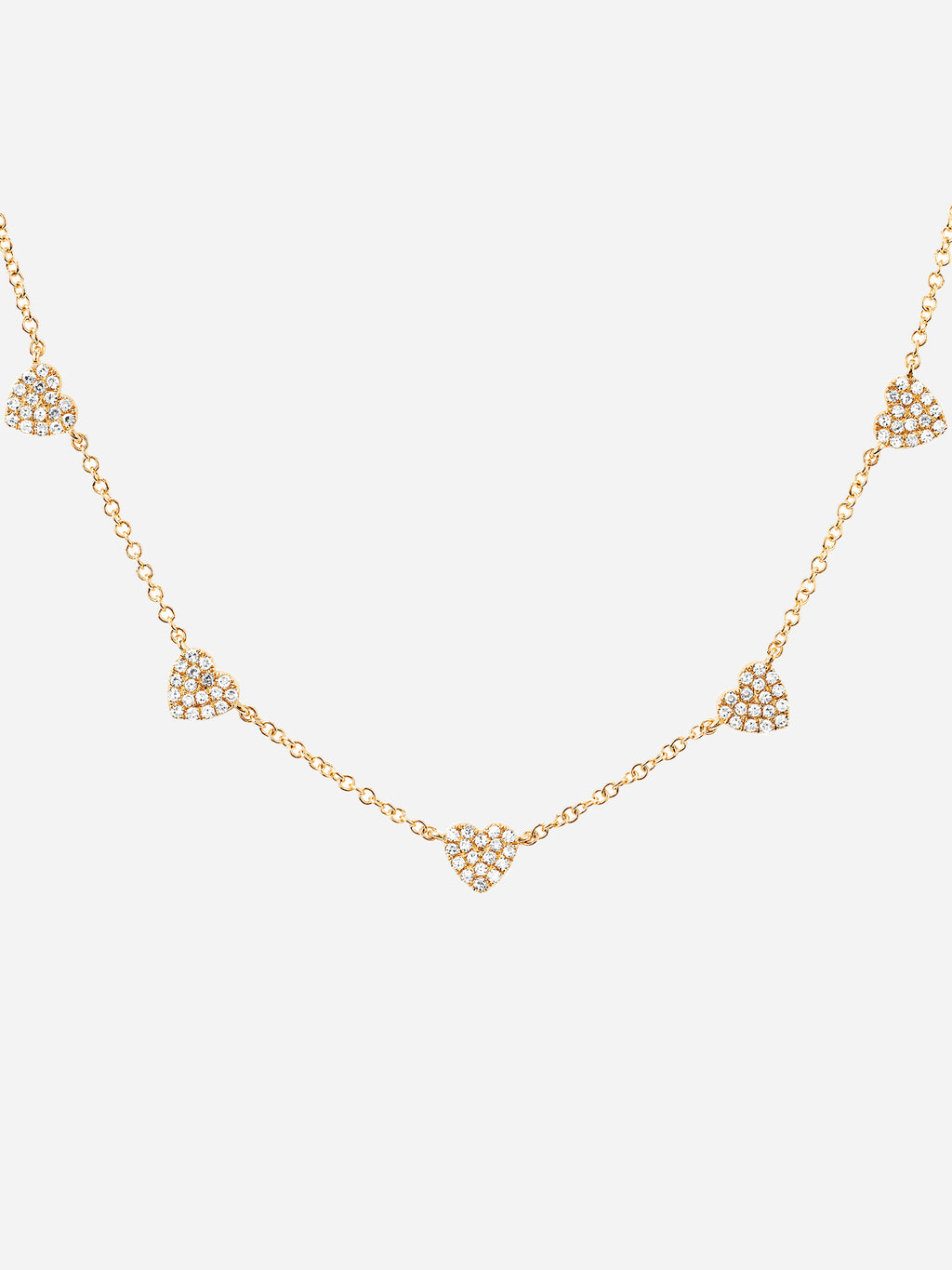 EF Collection Women's 5 Diamond Mini Heart Necklace - Saint Bernard