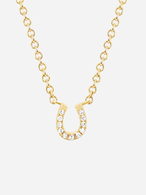 EF Collection Diamond Mini Horseshoe Choker Necklace